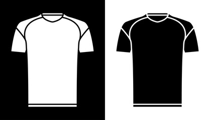 classic football player t shirt icon. Sports uniform of soccer player. Layout of athletes on field. Vector
