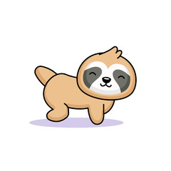 Cute sloth lazy animal yoga mascot design
