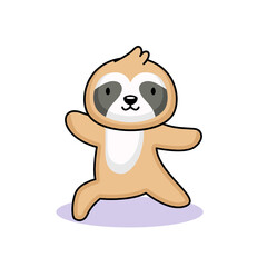 Cute sloth lazy animal yoga mascot design