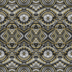 Abstract ethnic vintage yellow and grey background.