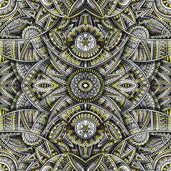 Abstract ethnic vintage yellow and grey background.