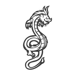 Dragon mascot logo silhouette version
