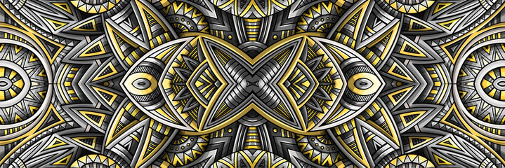 Abstract ethnic vintage yellow and grey background.