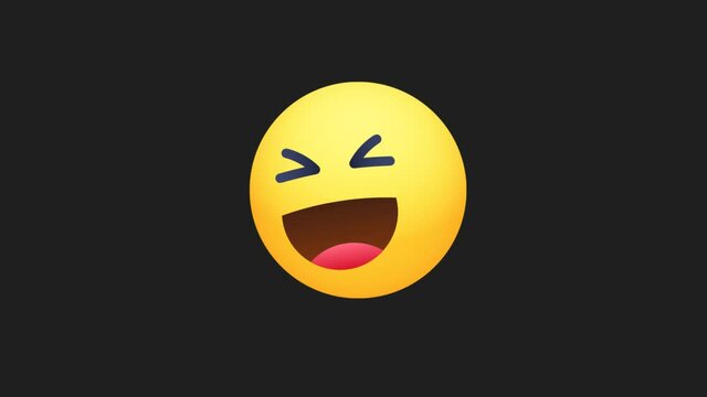 Haha Emoji Reaction. Animation with alpha channel. Facebook is a well-known social networking service.