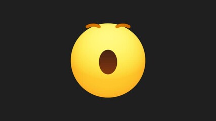 Wow Emoji Reaction. Animation with alpha channel. Facebook is a well-known social networking service. - Powered by Adobe