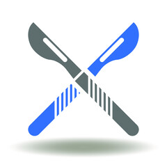 Surgeon scalpel vector icon. Surgery instrument symbol.