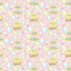Fototapeta premium Pattern_with_Easter_attributes 