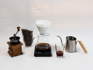 coffee grinder and coffee beans