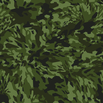 Geometric camouflage texture seamless pattern. Abstract modern military camo endless background. Ornament for fabric, fashion and vinyl wrap print. Vector illustration.