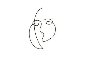Line drawing of smoothed face