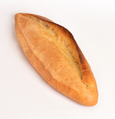 Bread. Traditional Turkish bread isolated on white background..