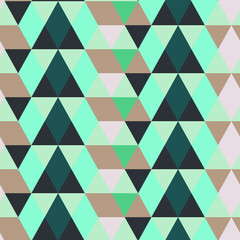 Seamless vector blue multicolor mosaic triangles pattern. Stylish repeat abstract background for fabric, textile, web, cover, wrapping etc.