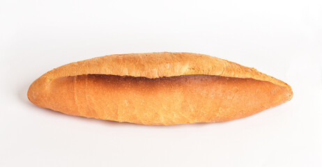 Bread. Traditional Turkish bread isolated on white background..