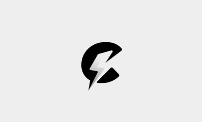  Letter C Bolt Logo Vector Design Icon Illustration