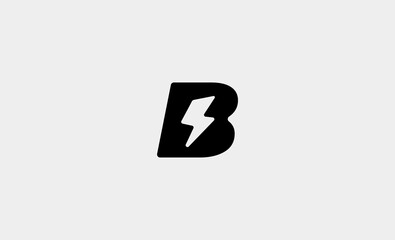 letter B Bolt Logo Vector Design Icon Illustration