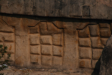 Elements of the stone temple in Mamallapuram, India