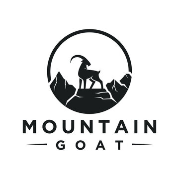 mountain goat logo, icon and template