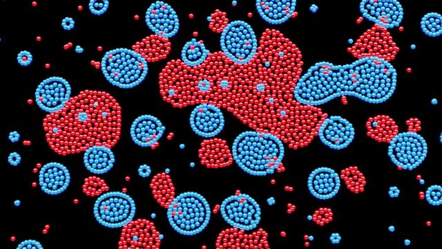 3d animation motion background motion design color bubbles filling empty black surface