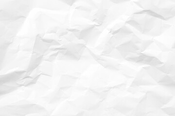 Naklejka premium White crumpled paper texture background. Clean white paper. Top view.