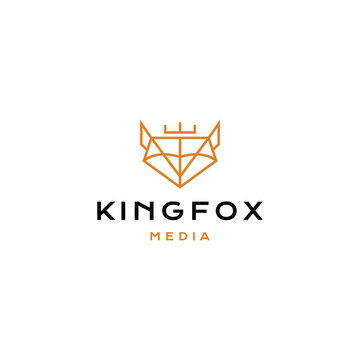 King Fox logo vector icon