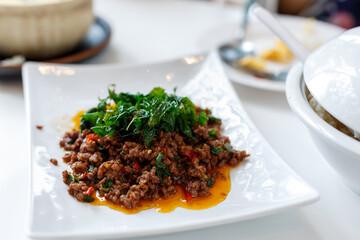 stir-fried pork with basil Thai Racipe.