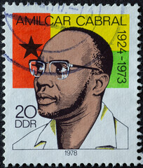 GERMANY, DDR - CIRCA 1978  : a postage stamp from Germany, GDR showing a portrait of Amílcar...