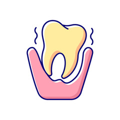 Periodontology RGB color icon. Tooth problems. City family dentistry. Gum disease. Professional stomatology poccupation. Dental surgery. Dental equipment. Isolated vector chalkboard illustration