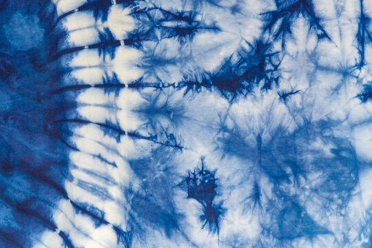 Indigo blue tie dye pattern abstract background.
