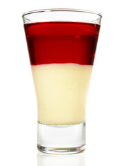 Rote Götterspeiße mit Vanillepudding