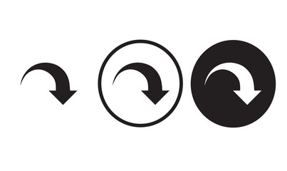 redo icon black outline logo for web site design 
and mobile dark mode apps 
Vector illustration on a white background