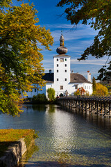 Fototapeta na wymiar Gmunden castle on lake, Austria