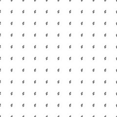 Square seamless background pattern from geometric shapes. The pattern is evenly filled with black cent symbols. Vector illustration on white background