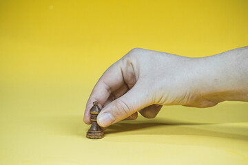 Chess board with checkers, pawns, knights, rooks, bishops, queen and kingblack and white colors