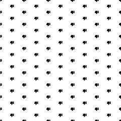 Square seamless background pattern from black thumb down symbols. The pattern is evenly filled. Vector illustration on white background