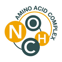 Amino acid complex circular icon for products