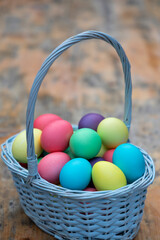 Easter still life with colored eggs