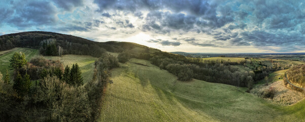 Naklejka premium nice aerial, drone picture of a forrest in lower austria, near vienna