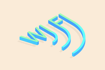 Wi-fi isometric concept, simple vector illustration.