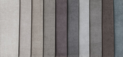 set of gray colored furniture fabrics