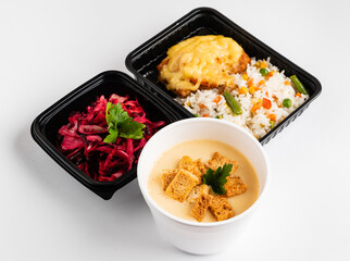 catering food on the white background