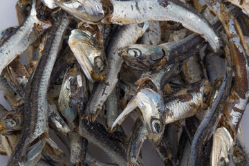 Dried broth anchovies used in Korean cuisine.