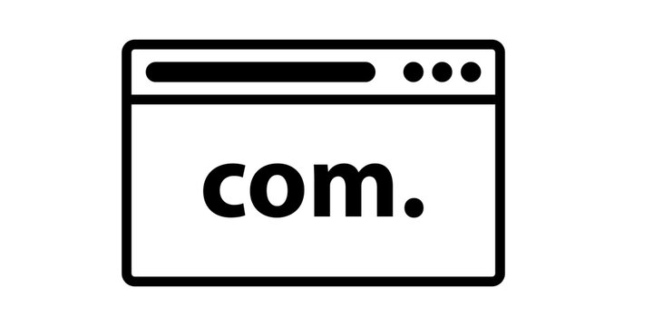 Browser icon with com sign. Web icons