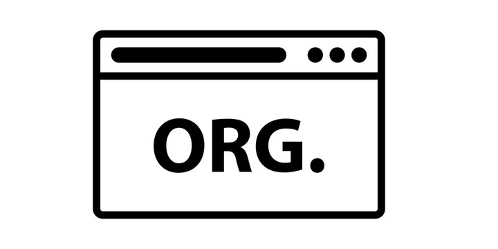 Browser icon with org sign. Web icons