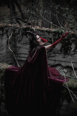 Dark fairy in the forest