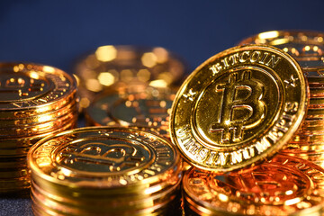 Finances argent bitcoin piece jeton valeur echange cryptomonnaie