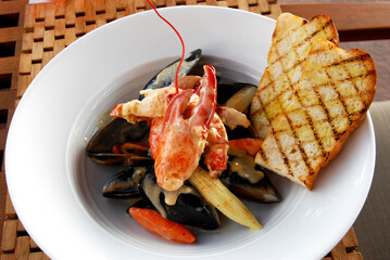 food salad seafood plate lobster plate pasta