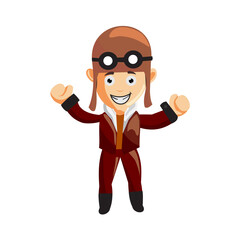 pilot character Hang Strong illustration use helmet headphones and glasses