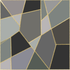 Gray geometric shapes with a golden outline. Design for wallpaper. eps 10
