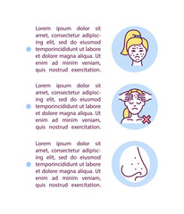 Blackheads extraction concept icon with text. At-home beauty treatments PPT page vector template. Home beauty donts. Brochure, magazine, booklet design element with linear illustrations