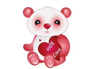 roter Valentinstag Bär mit großem Herz & mit Liebe
